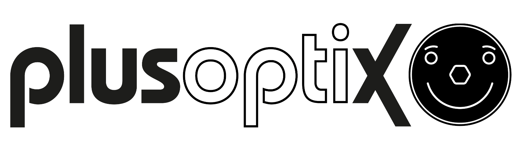 Plusoptix Logo with smiley light background horizontal Freisteller